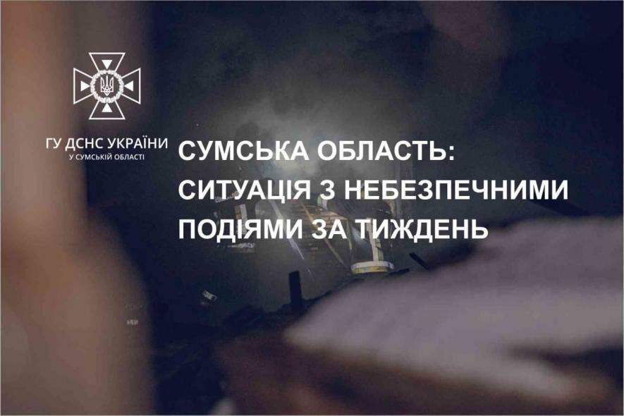 Сумська область: ситуація з небезпечними подіями за тиждень
