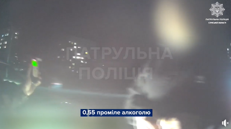 У Сумах зупинили водія, який втретє протягом року сів за кермо нетверезим