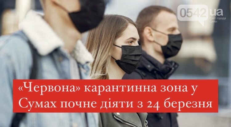 Карантинні обмеження у Сумах та області мають вступити в дію з 24 березня