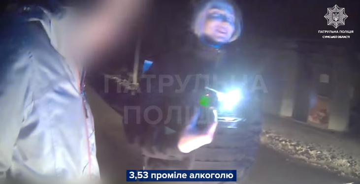 3,53 проміле алкоголю: вночі у Сумах зупинили п’яного водія-рекордсмена