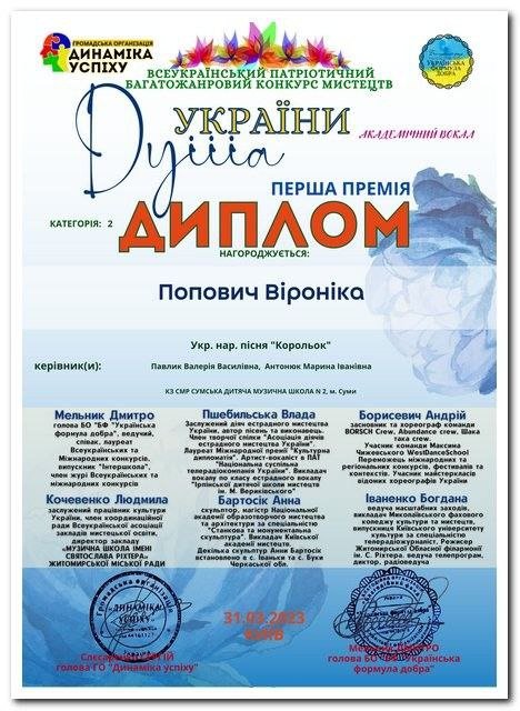 Талановиті діти Сум: учні ДМШ № 2 відзначилися новими перемогами