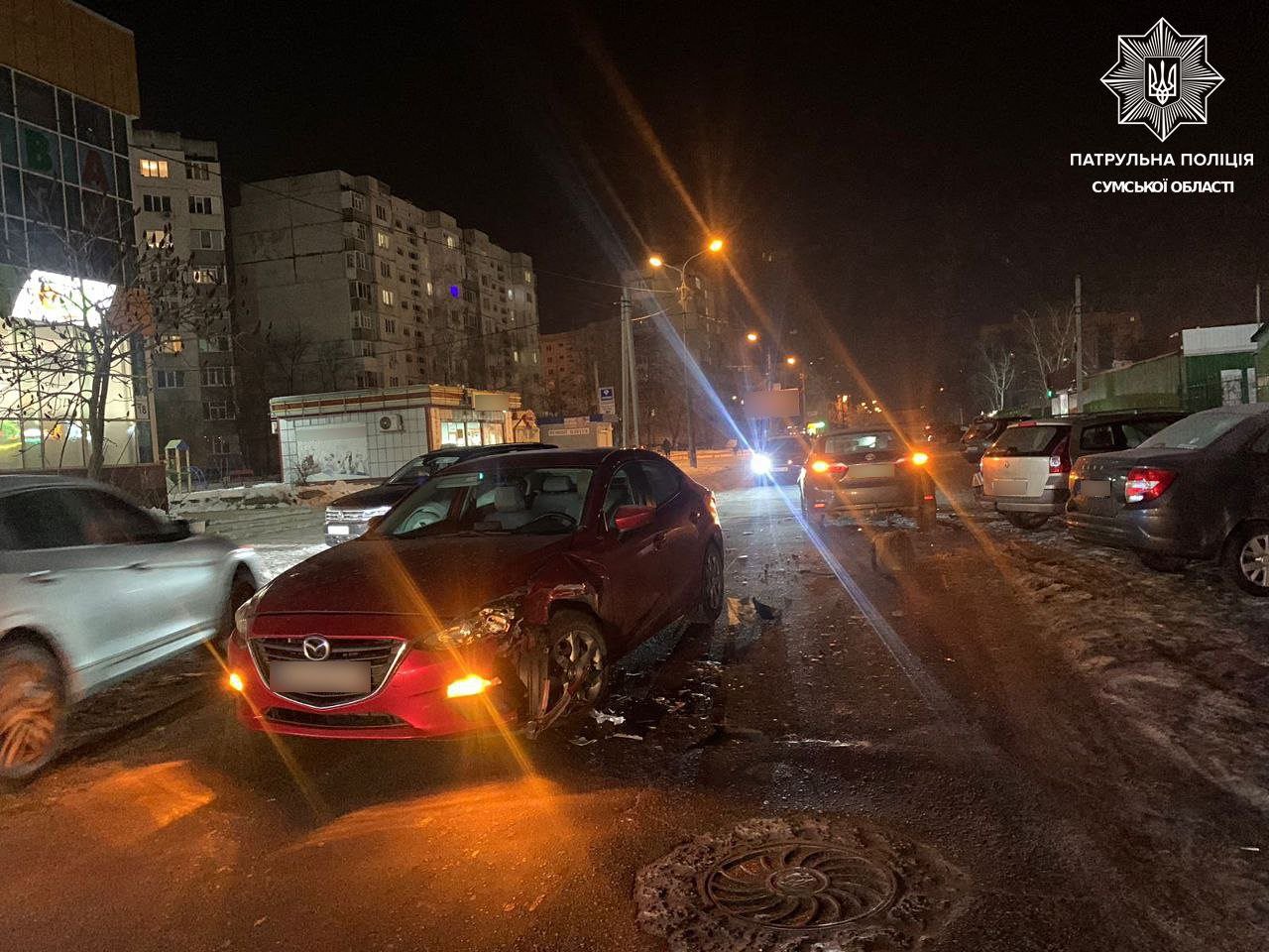 В ДТП по вул. ЗСУ у Сумах потрапило 3 автівки