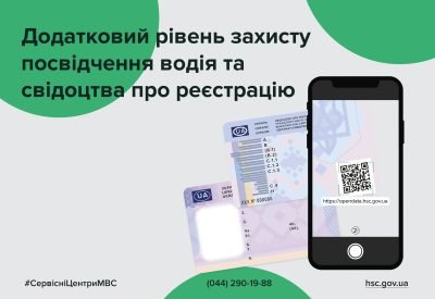 Додатковий рівень захисту посвідчення водія та свідоцтва про реєстрацію транспортних засобів